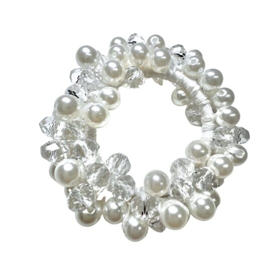 Boutique Essentials Ellie Crystal Pearl hair scrunchie