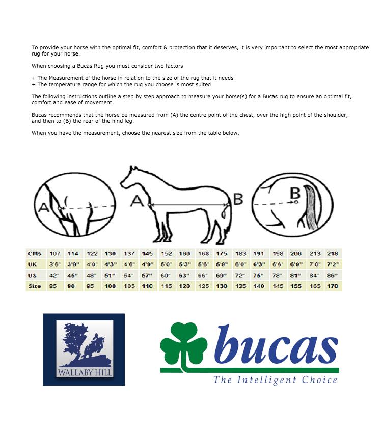 Bucas Rugs Size Chart