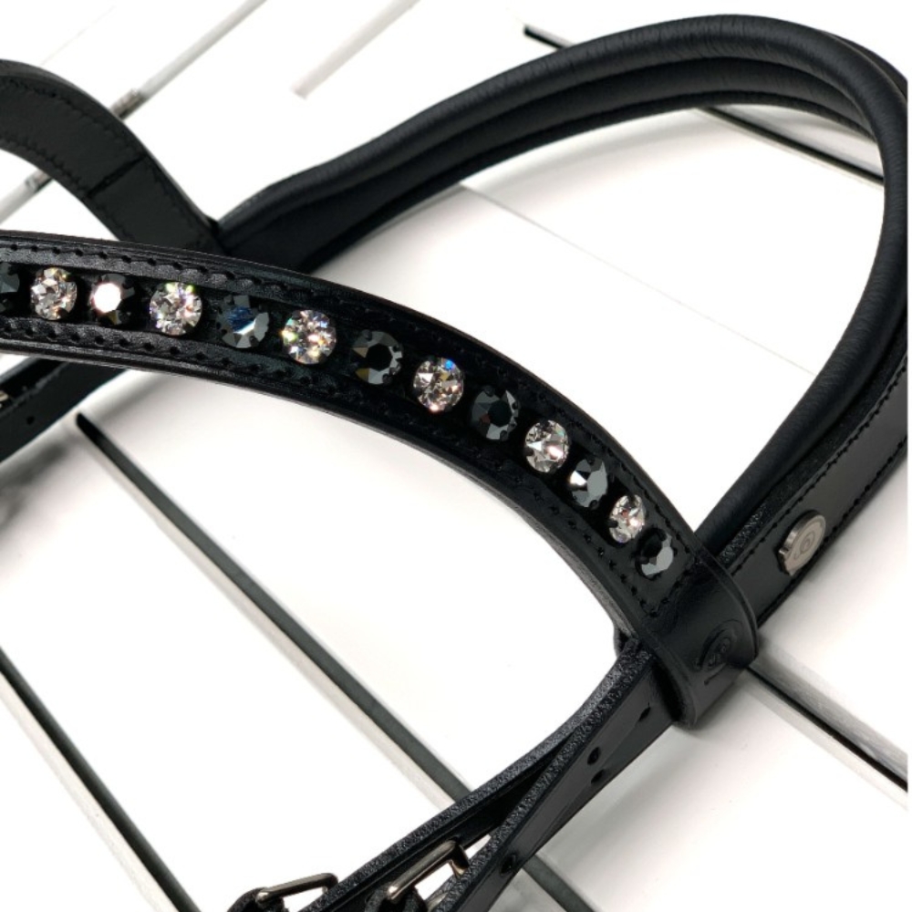 Otto Schumacher Black Line Double White browband Boutique Equines
