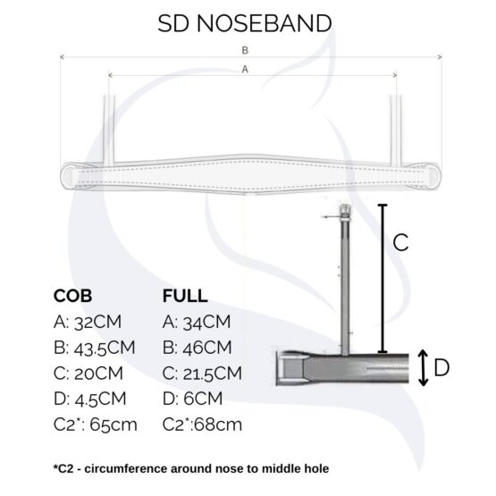 SD Design Noseband Size Chart Boutique Equines