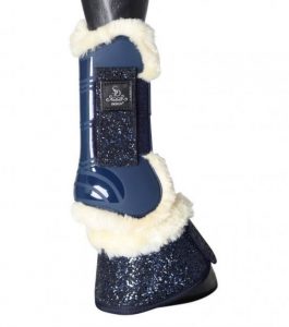 SD open front glitter bell boot navy