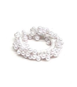 Belle Pearl Scrunchie white boutique equines