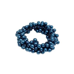 Boutique Essentials Belle Pearl Navy Scrunchie