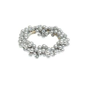 Boutique Essentials Belle Pearl Silver Scrunchie