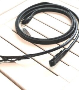 Otto Schumacher rolled 12 rubber snaffle rein Boutique Equines