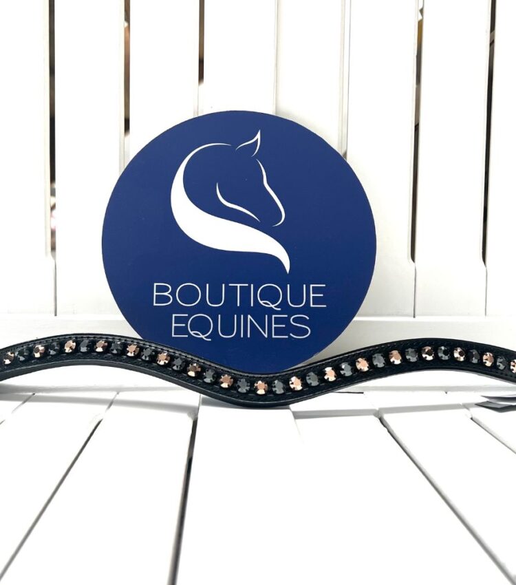 Otto Schumacher Jet Hematite Rose Gold Browband Boutique Equines