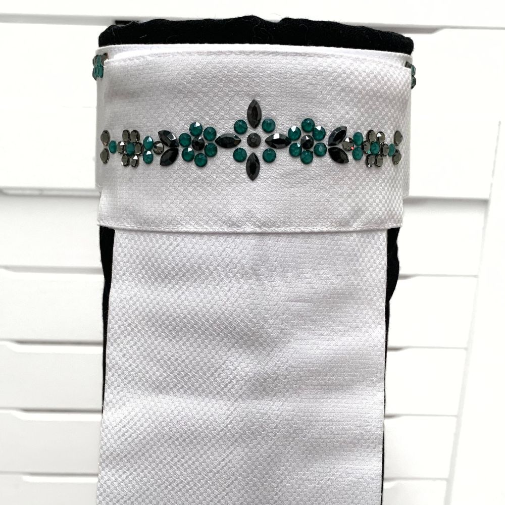 Boutique Equines Bespoke Stock Tie Emerald Close