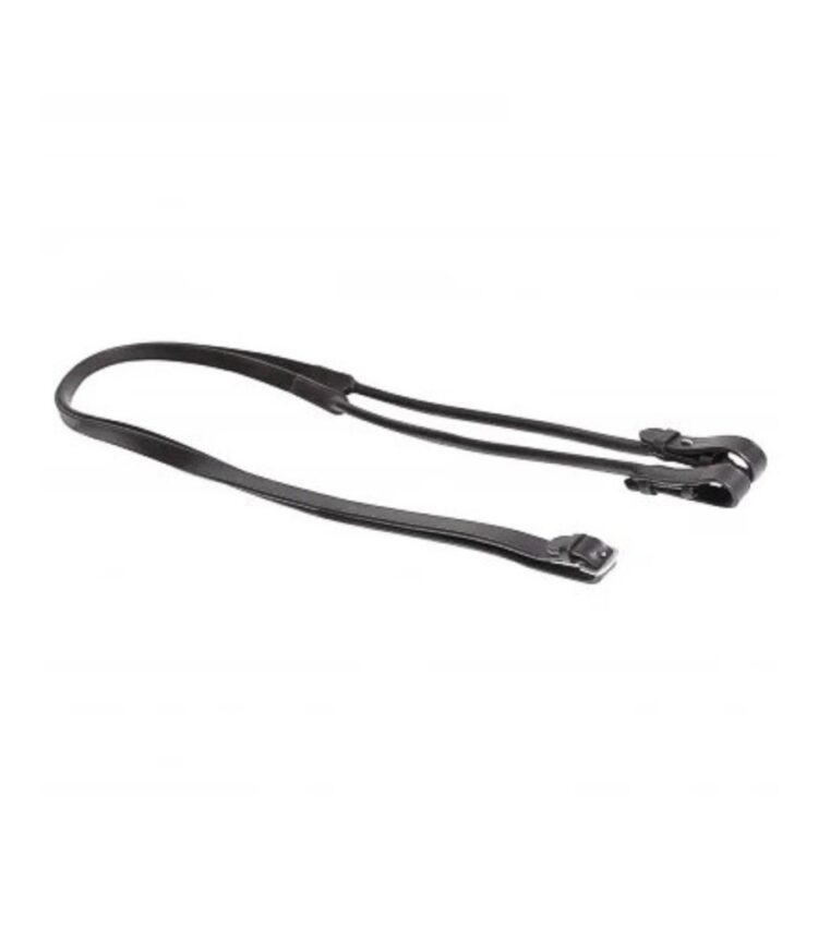 SD Design Black Rolled Plain Reins Boutique Equines