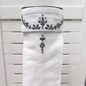 Boutique Equines Bespoke Swarovski Linen Stock Tie